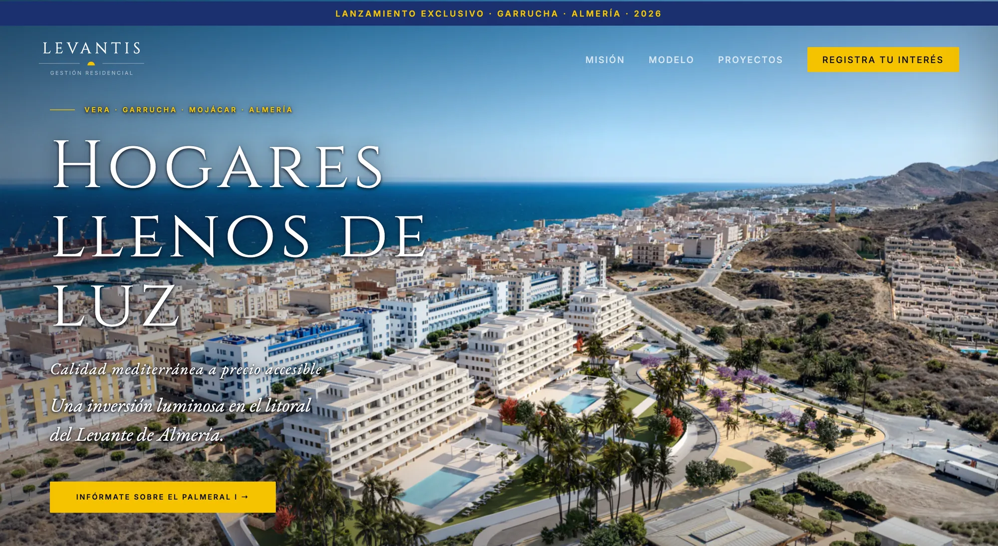 Portada de la web de Levantis