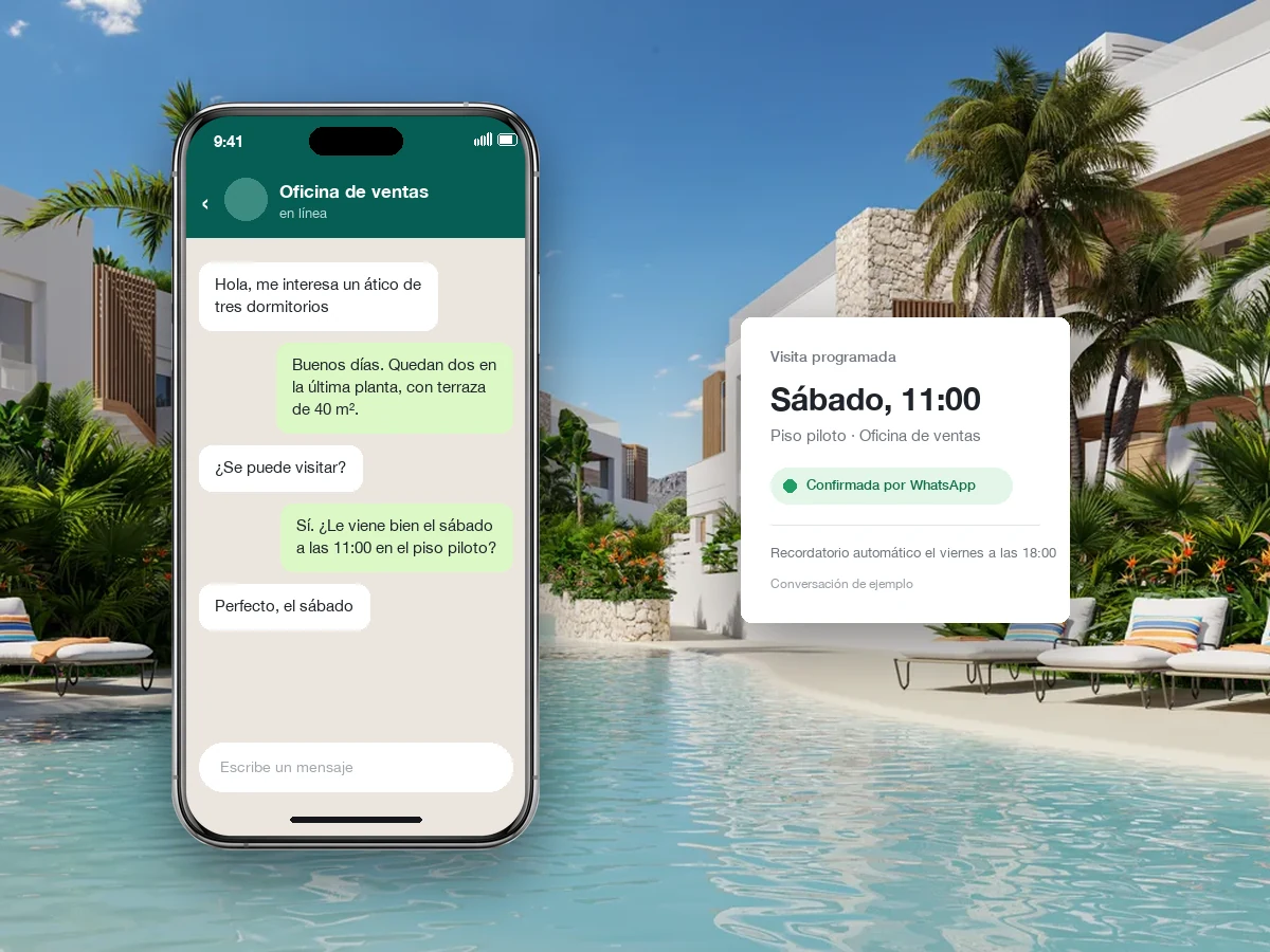 Conversaci&oacute;n de WhatsApp de ejemplo con una cita programada